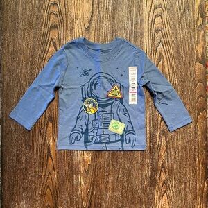 Boys Blue Astronaut Long Sleeve Graphic Tee Shirt Toddler 18M